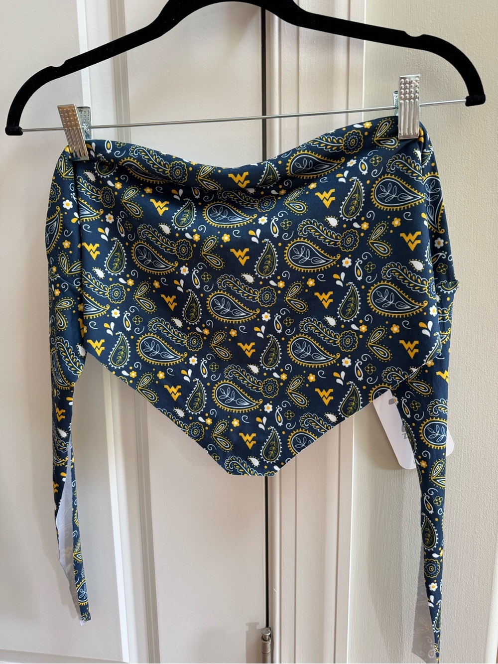NWT WVU Mountaineers Navy Paisley Bandana Bandeau Top